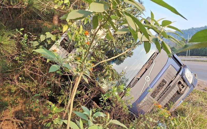 RS-239: Motorista cochila ao volante e tomba caminhão carregado com flores