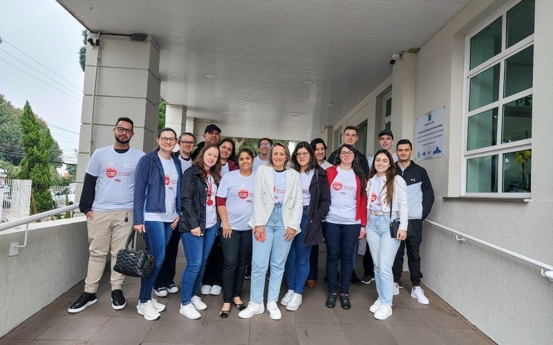 Um dos grupos de colabores do Grupo Herval que doou sangue | abc+