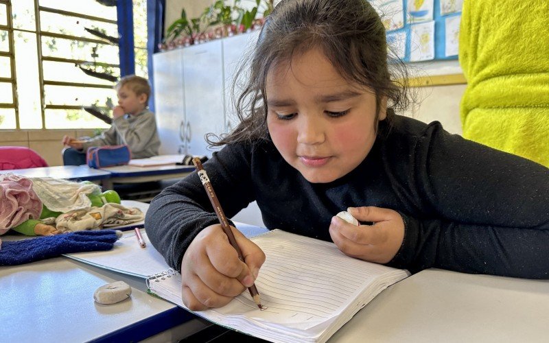 Alice Fagundes tem 7 anos e é aluna da escola João Alfredo Corrêa Pinto