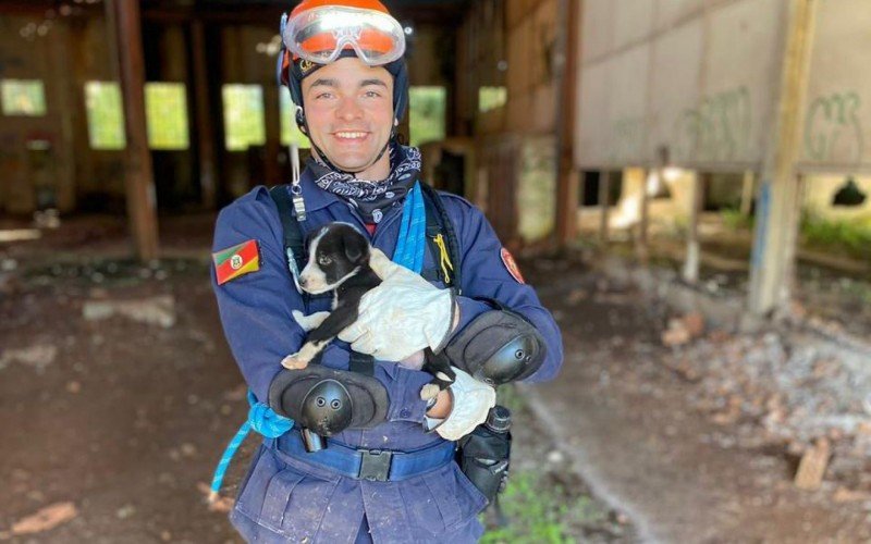 Capitão Pedro Sanhudo quando resgatou o filhote Brec