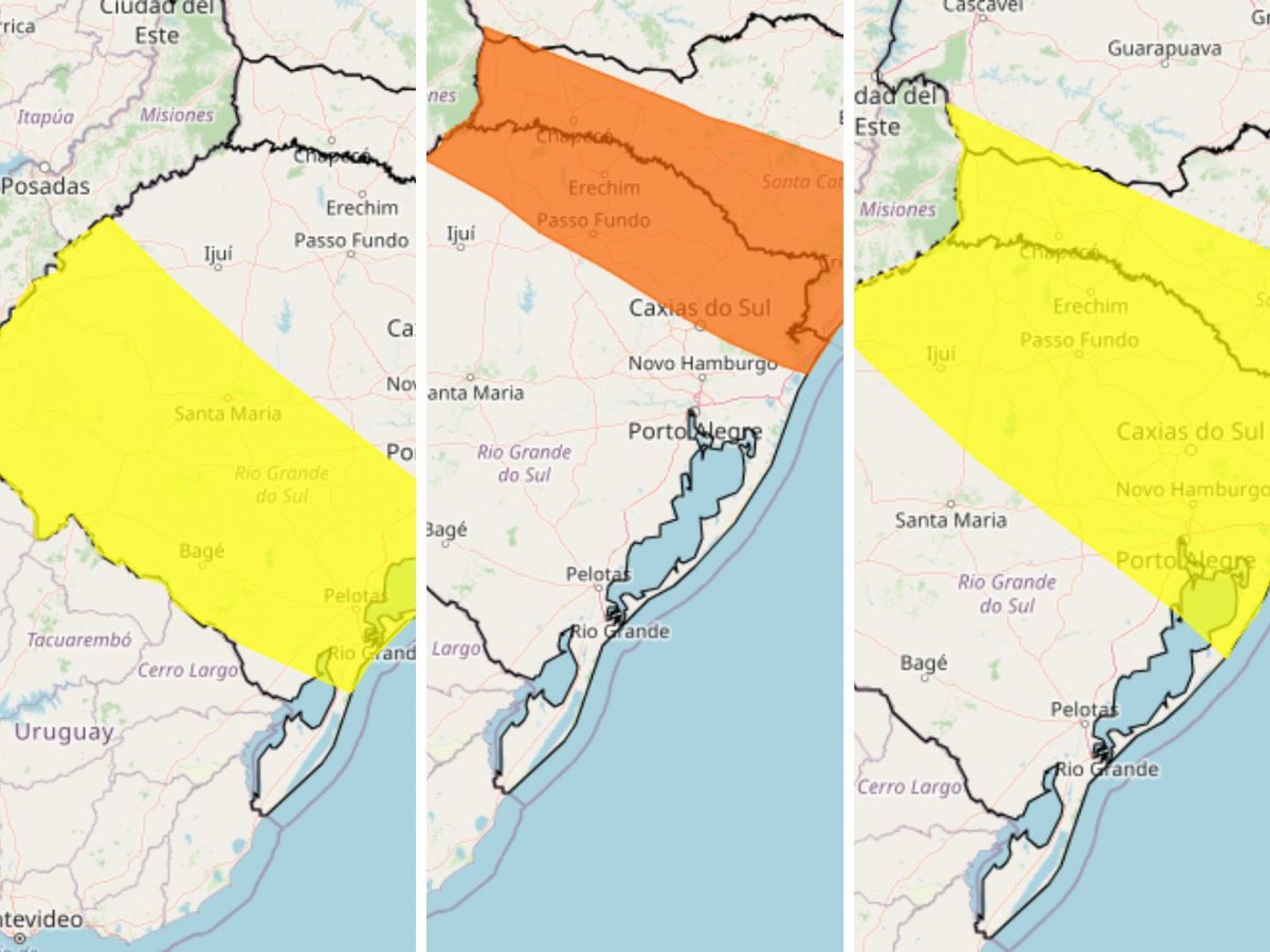 PREVISÃO DO TEMPO: Inmet publica alertas para tempestade no Rio Grande do Sul