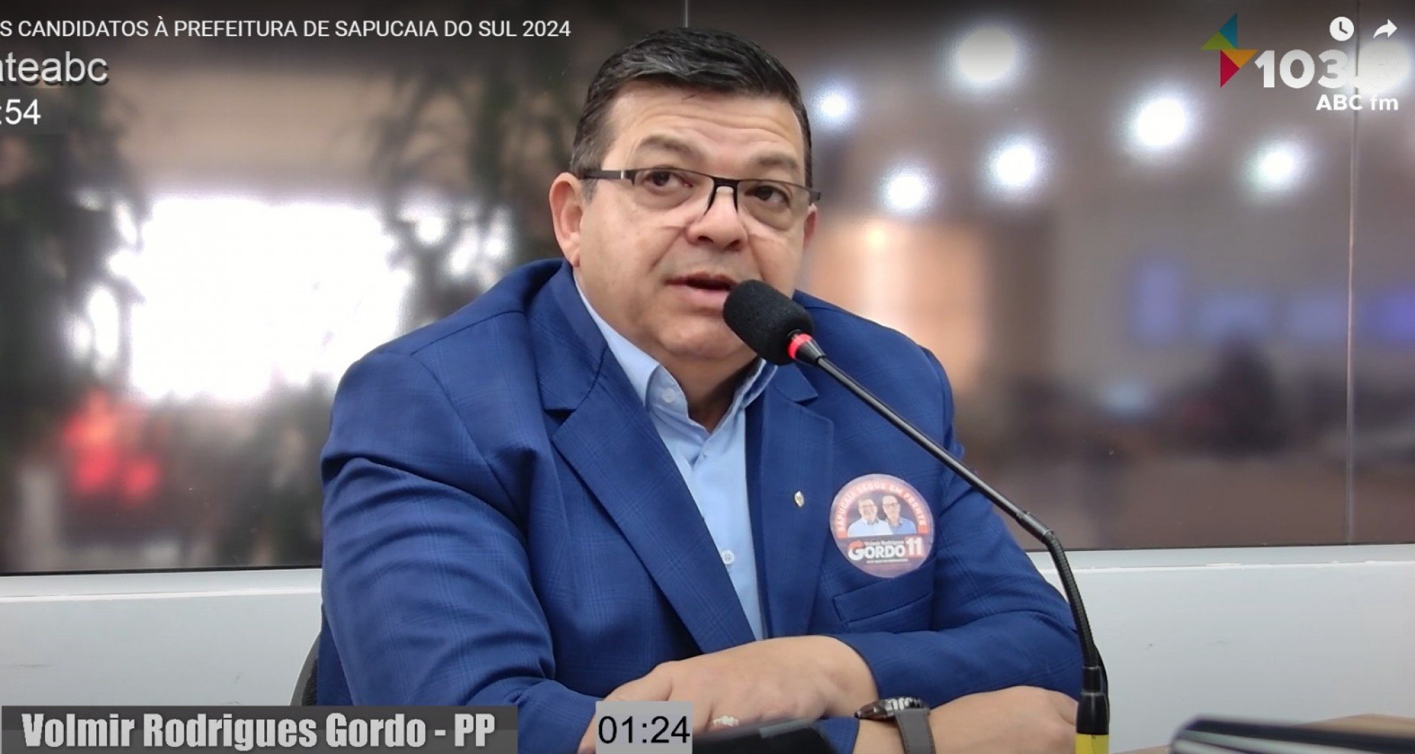 VÍDEO: Volmir Rodrigues Gordo no debate dos candidatos à Prefeitura de Sapucaia do Sul