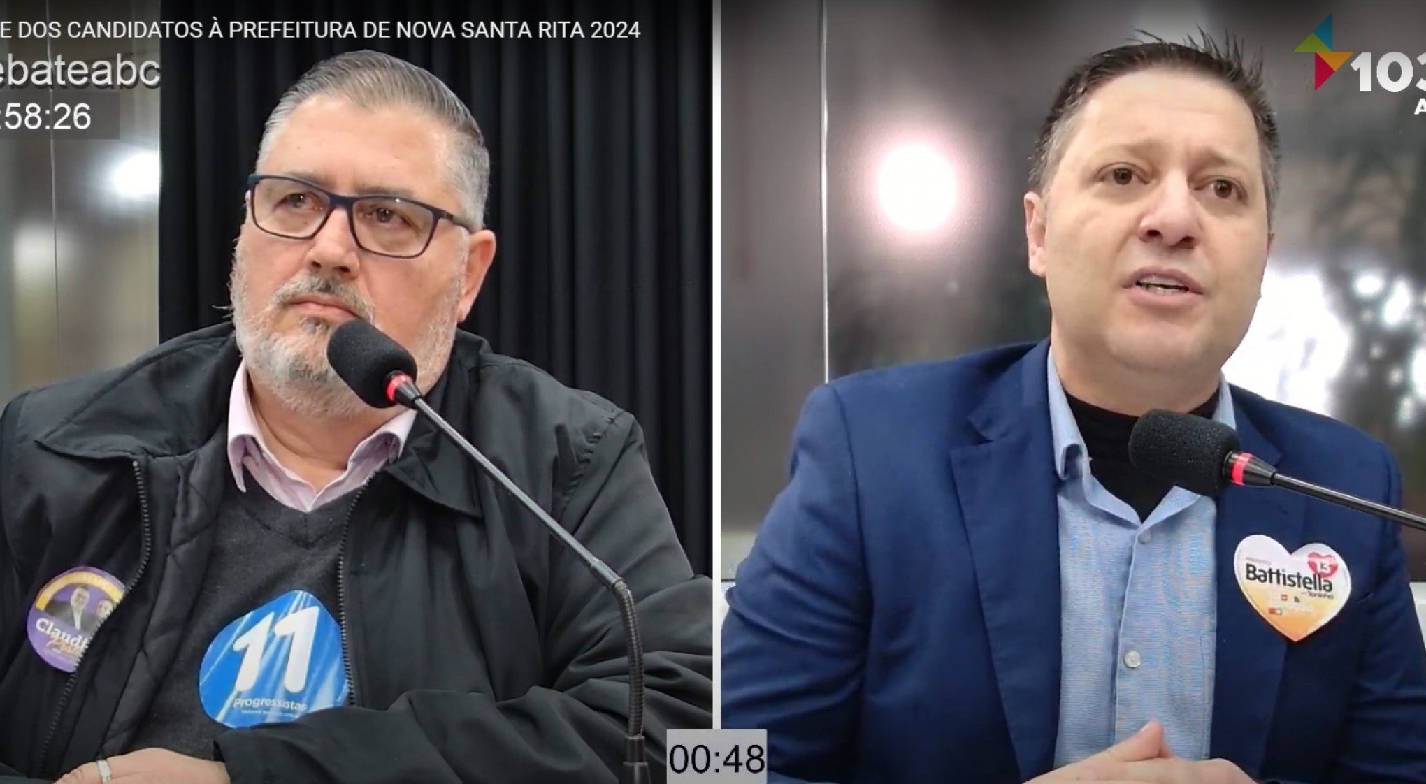 VÍDEO: A primeira pergunta de Cláudio Prates no debate dos candidatos à Prefeitura de Nova Santa Rita