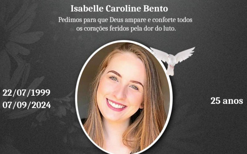 Isabelle Bento morreu em acidente de trânsito na RS-240