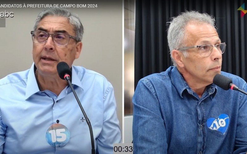 Giovani Feltes na primeira rodada do debate dos candidatos à Prefeitura de Campo Bom | abc+