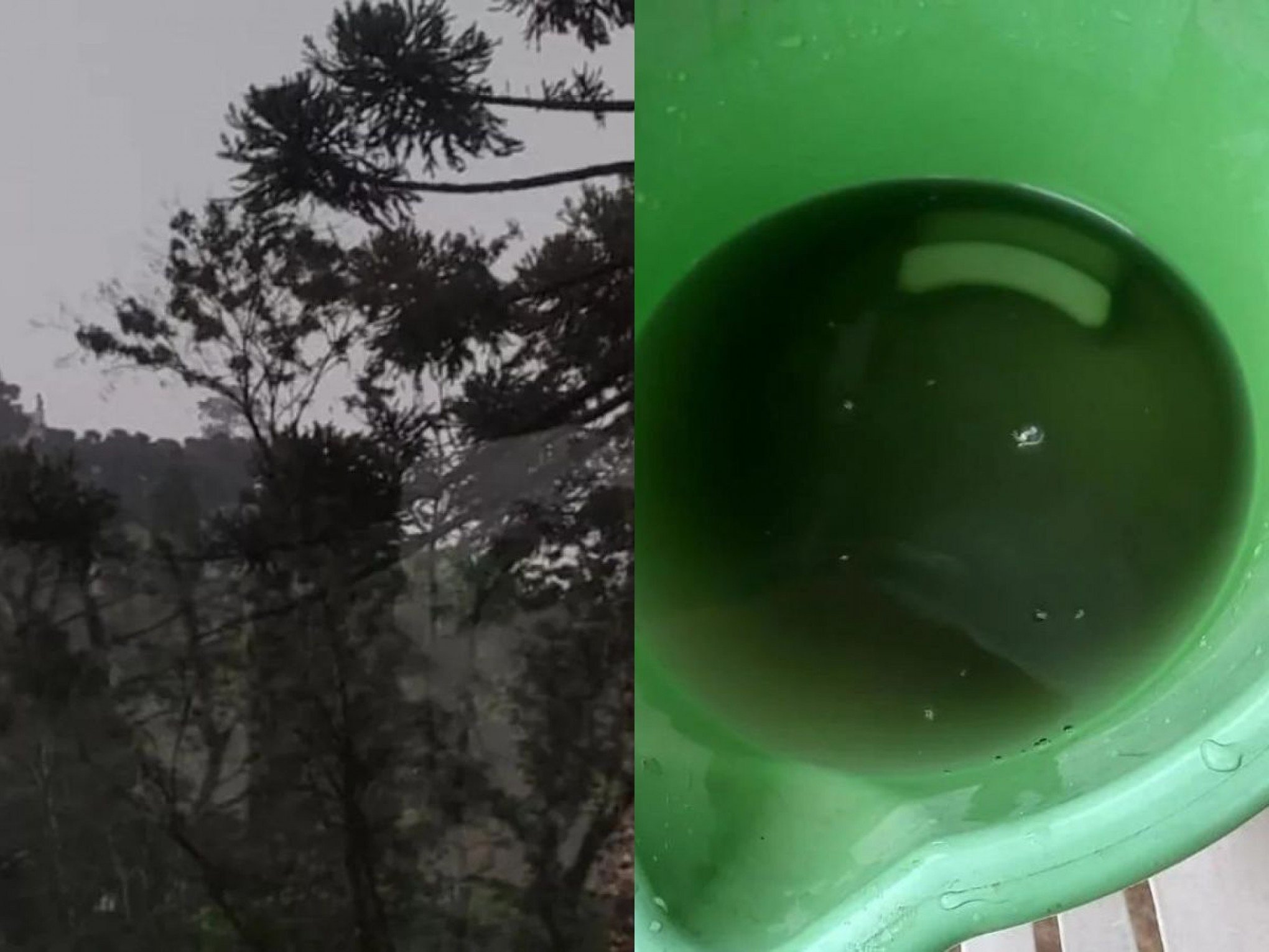 Chuva preta é registrada na Serra gaúcha durante temporal; veja