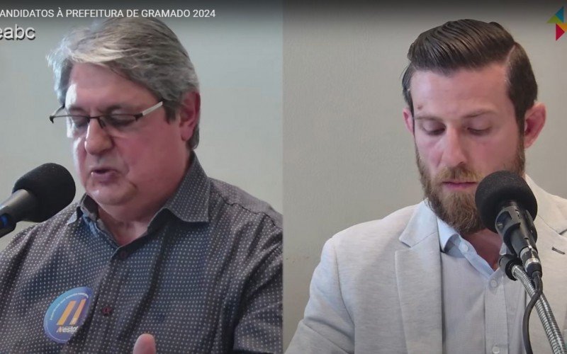 Nestor Tissot (PP) e Renan Sartori (MDB) no debate dos candidatos à Prefeitura de Gramado | abc+