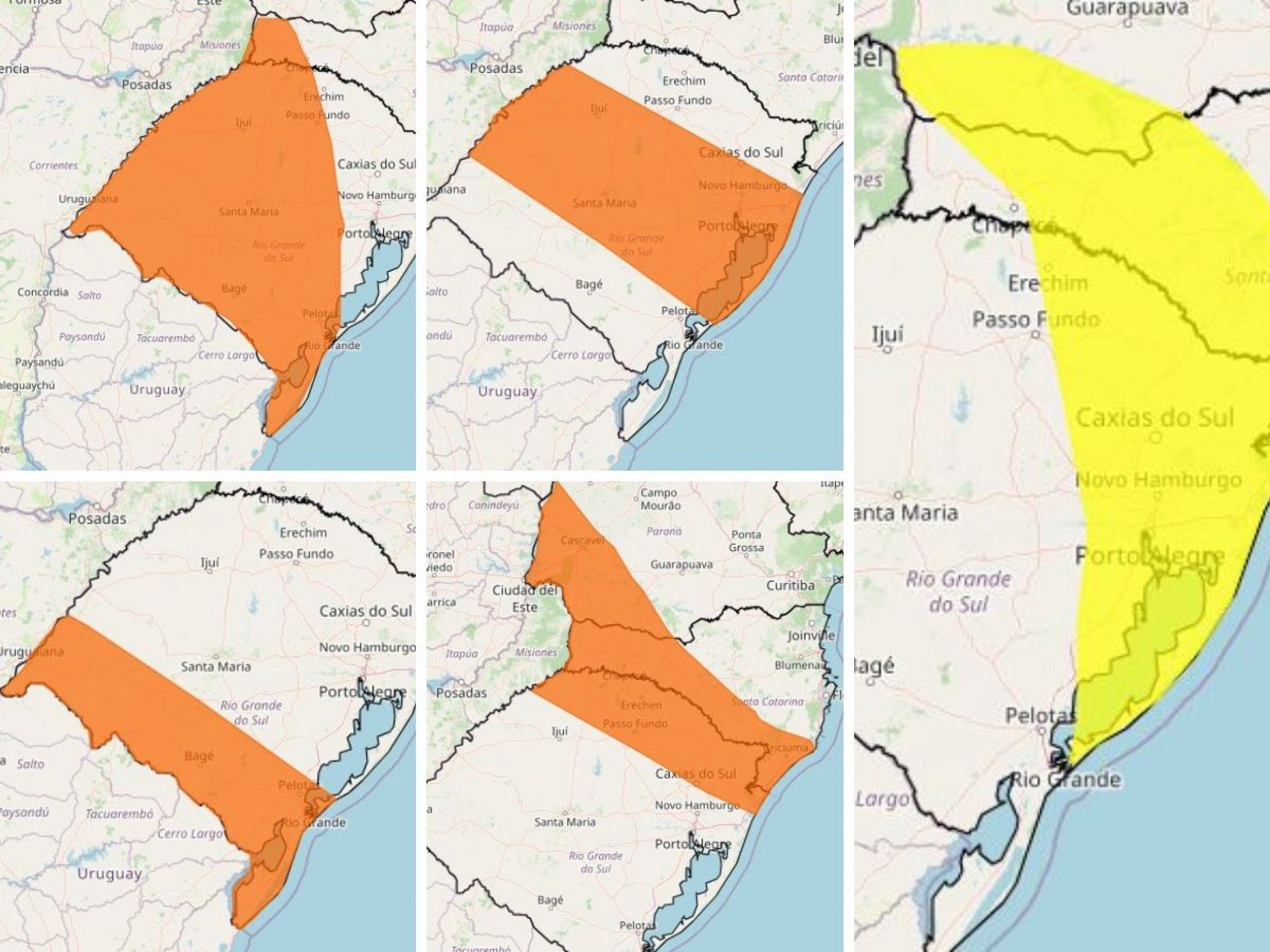 Rio Grande do Sul tem cinco alertas do Inmet para risco de tempestade