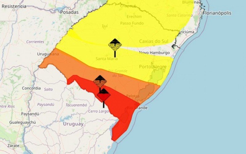  RS tem 4 alertas meteorológicos do Inmet e três são de temporais | abc+