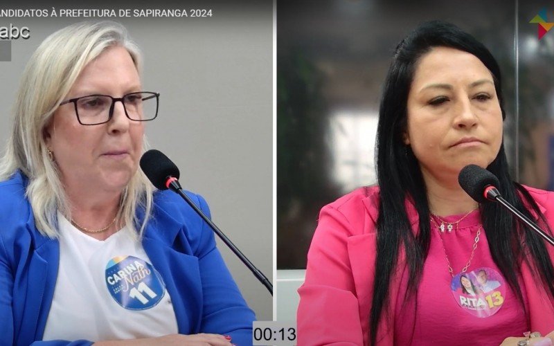 Carina Nath e Professora Rita no debate dos candidatos à Prefeitura de Sapiranga | abc+