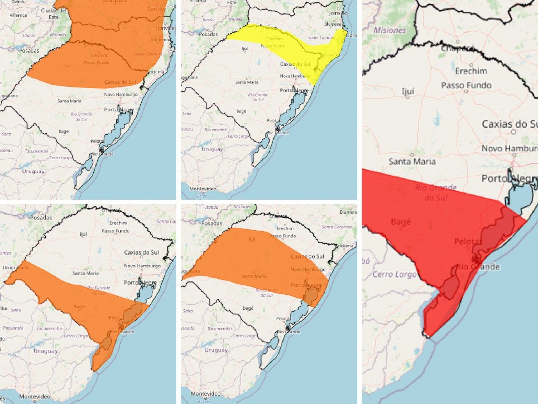 PREVISÃO DO TEMPO: RS tem 5 alertas do Inmet para chuva e onda de calor