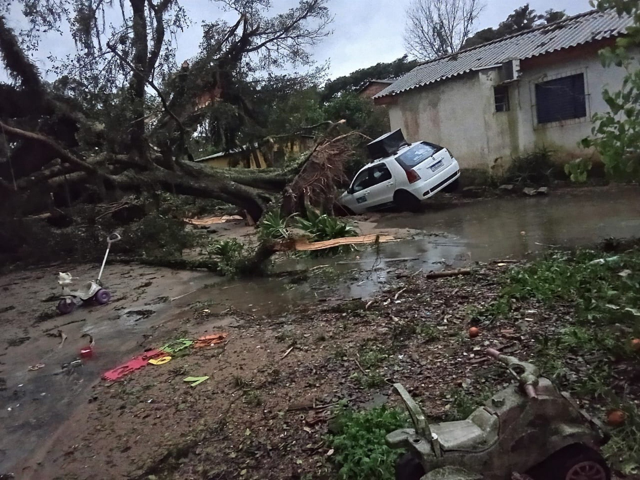 VÍDEO: Microexplosão devasta cidade no Sul do RS