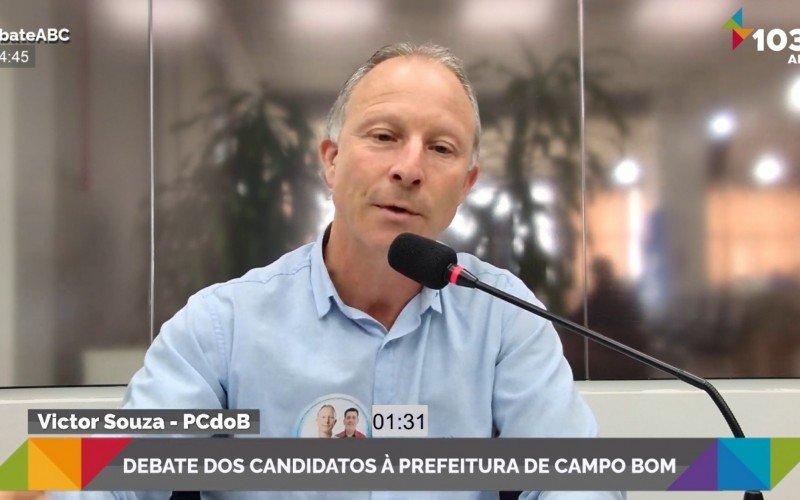 Victor Souza no segundo debate dos candidatos à Prefeitura de Campo Bom | abc+