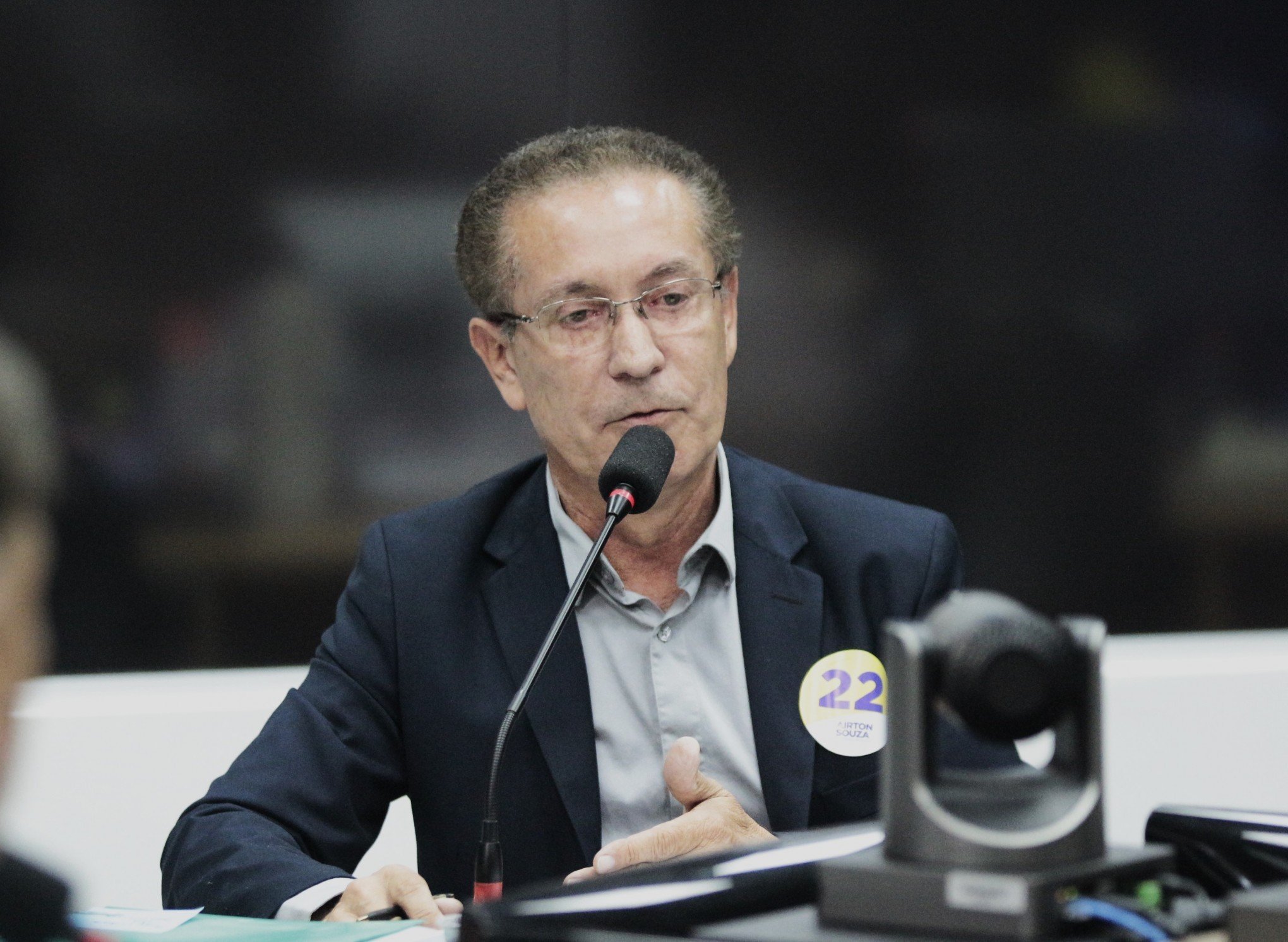 Airton Souza no segundo debate dos candidatos à Prefeitura de Canoas