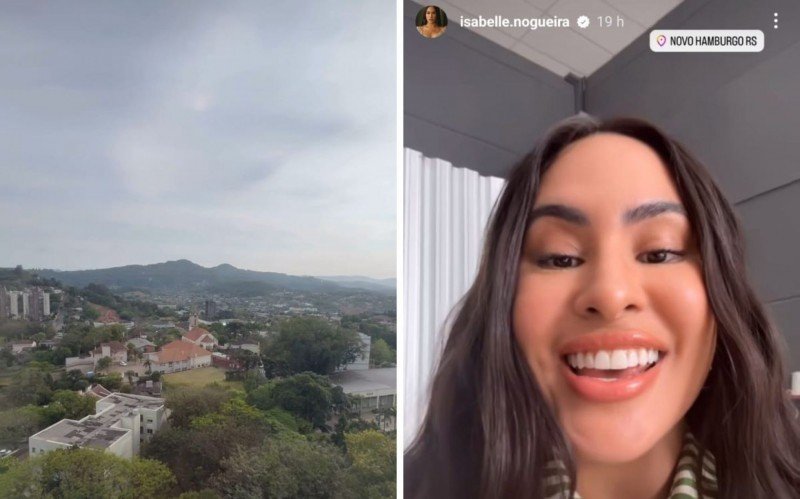 Ex-BBB Isabelle Nogueira, namorada de Matteus, visita Novo Hamburgo e elogia vista de hotel: 