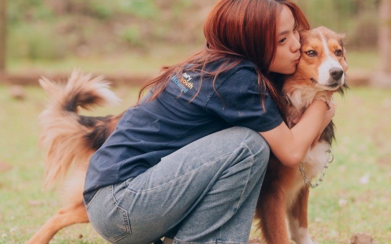 Jovens de diversos países participaram de campanha de adoção de pets em Canela