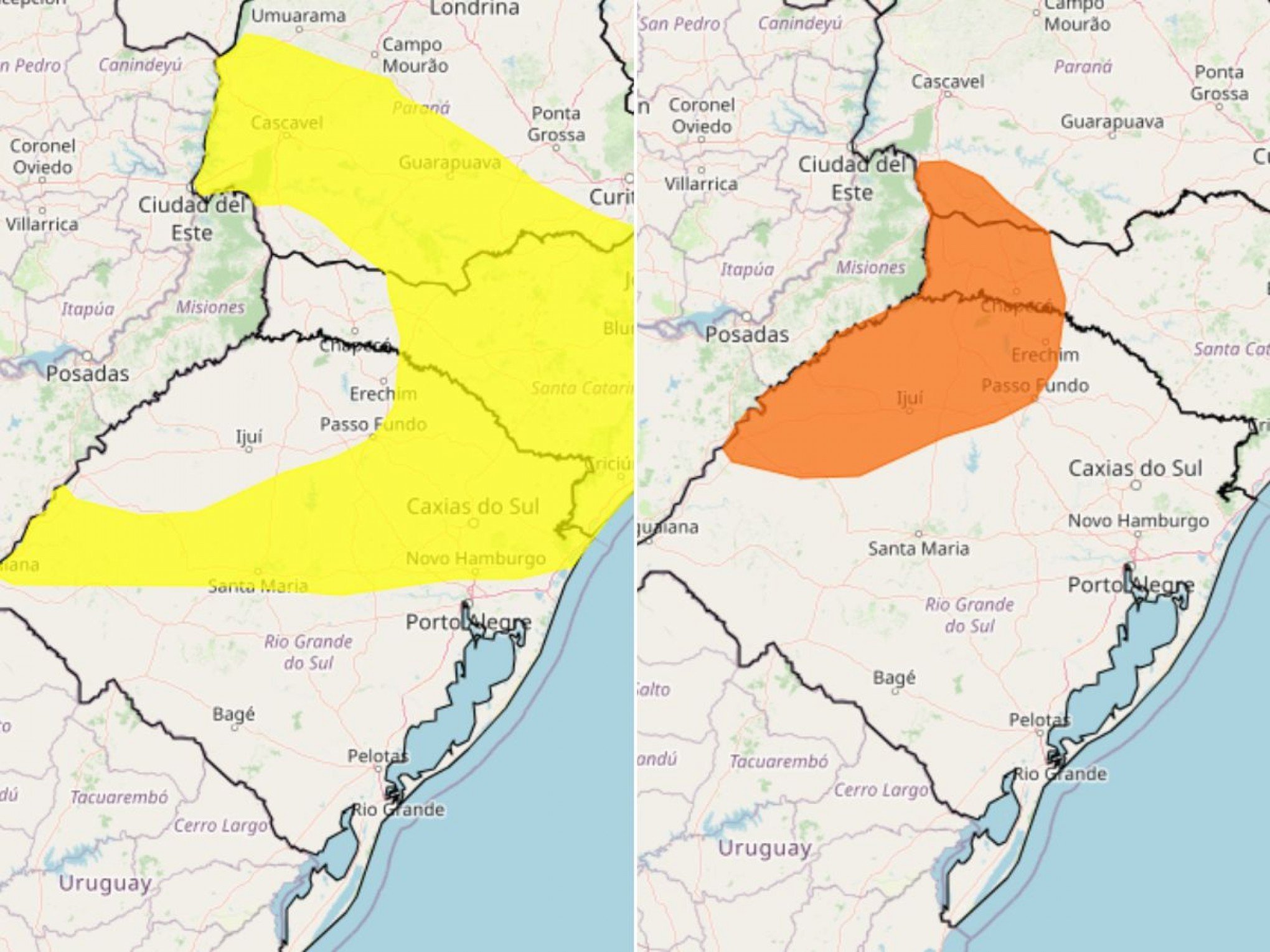 PREVISÃO DO TEMPO: Inmet publica novos alertas para chuva no RS