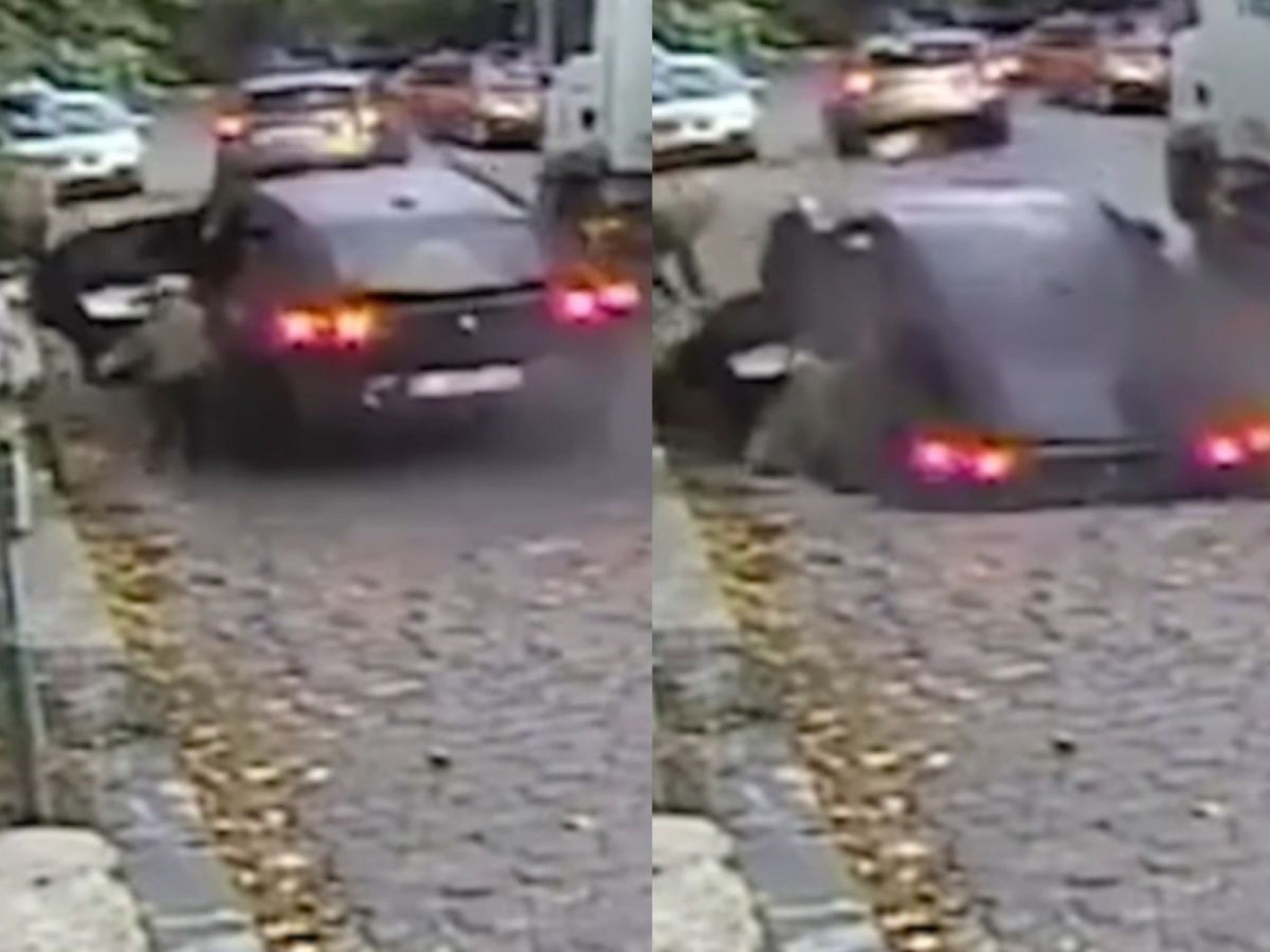 VÍDEO: Criança é engolida por cratera no meio da rua e mãe se desespera