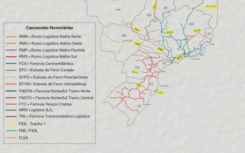 Mapa ferroviário  | abc+