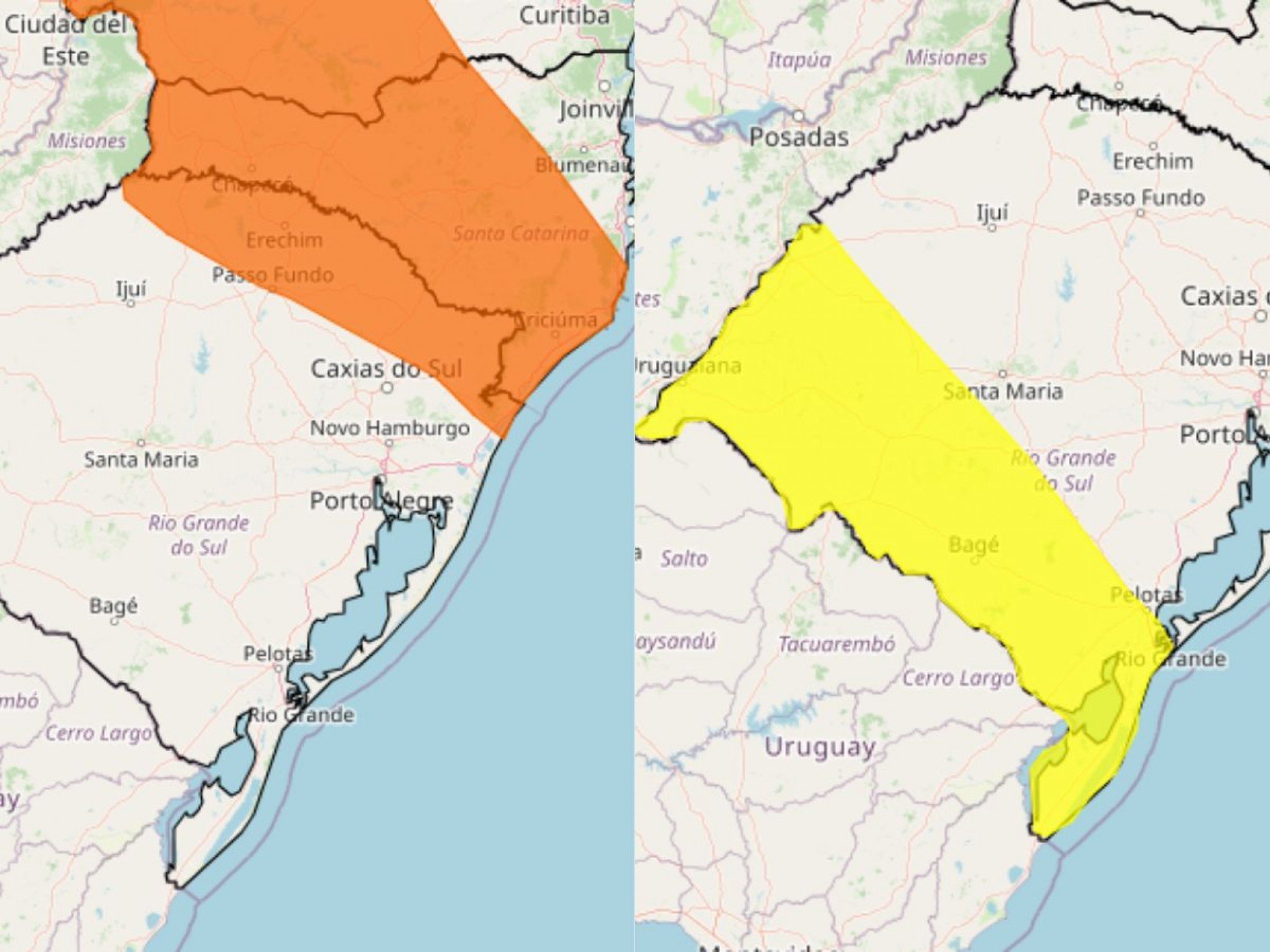 PREVISÃO DO TEMPO: Inmet publica dois novos alertas para chuva no RS