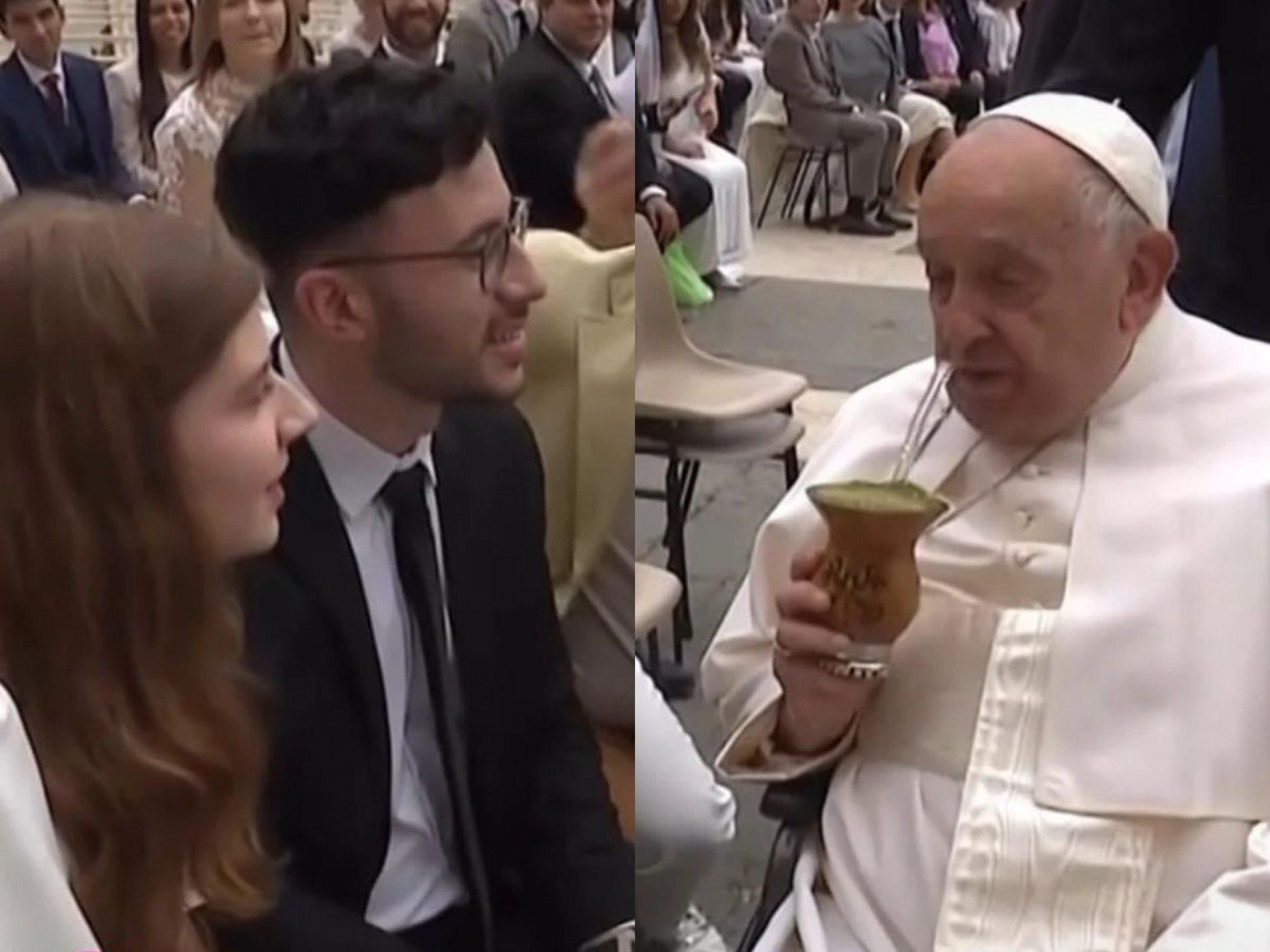 VÍDEO: Papa Francisco toma chimarrão com gaúchos em lua de mel no Vaticano