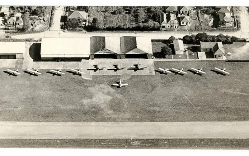 Foto aérea do antigo Aeroclube de São Leopoldo