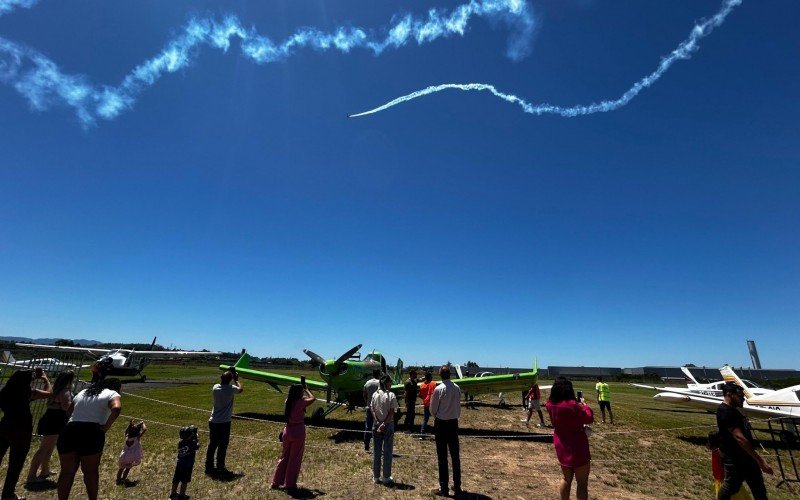 Shows de acrobacias aéreas e saltos de paraquedistas marcaram ato solene