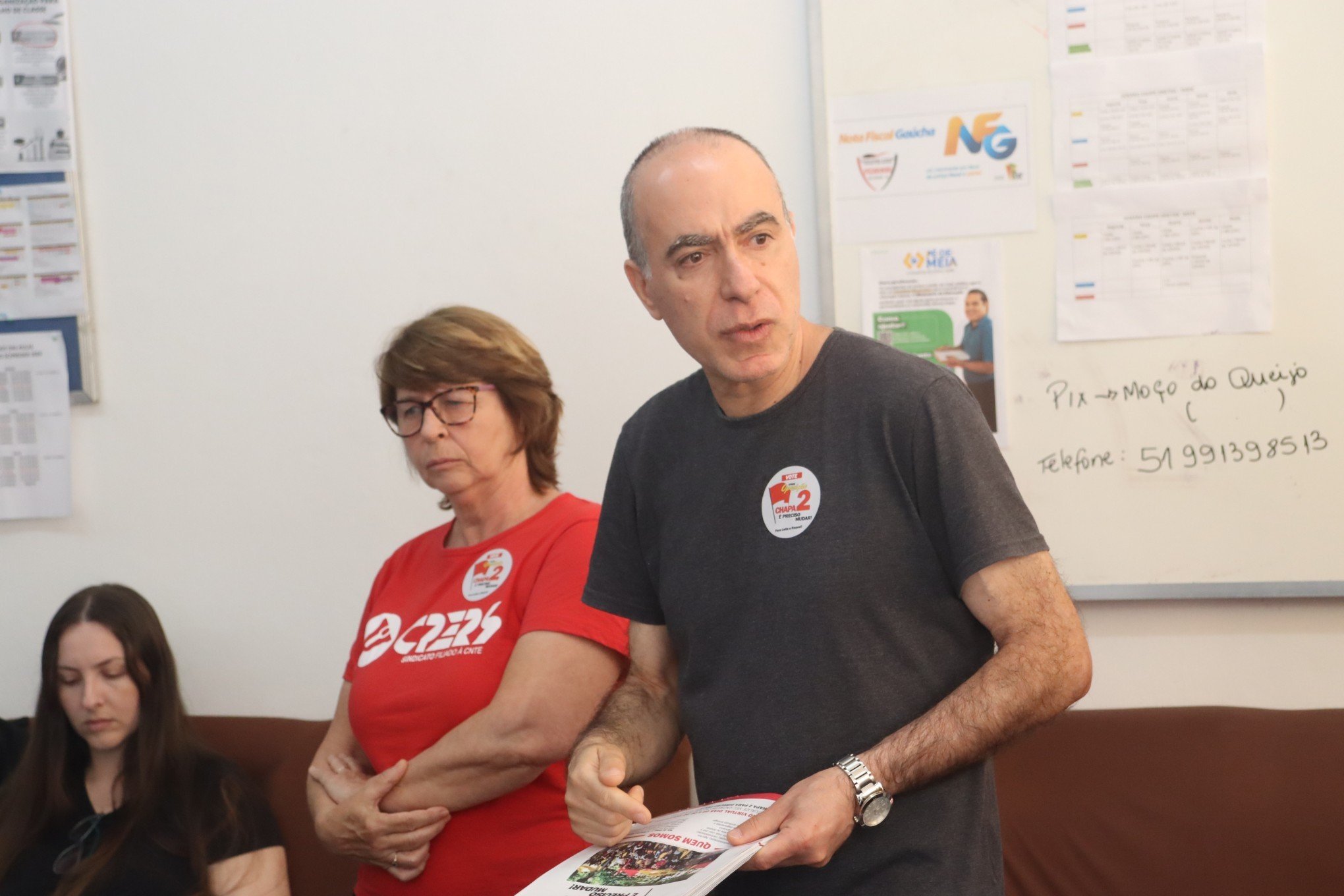 Candidato a presidente do Cpers apresenta prioridades da sua chapa no colégio Pedrinho