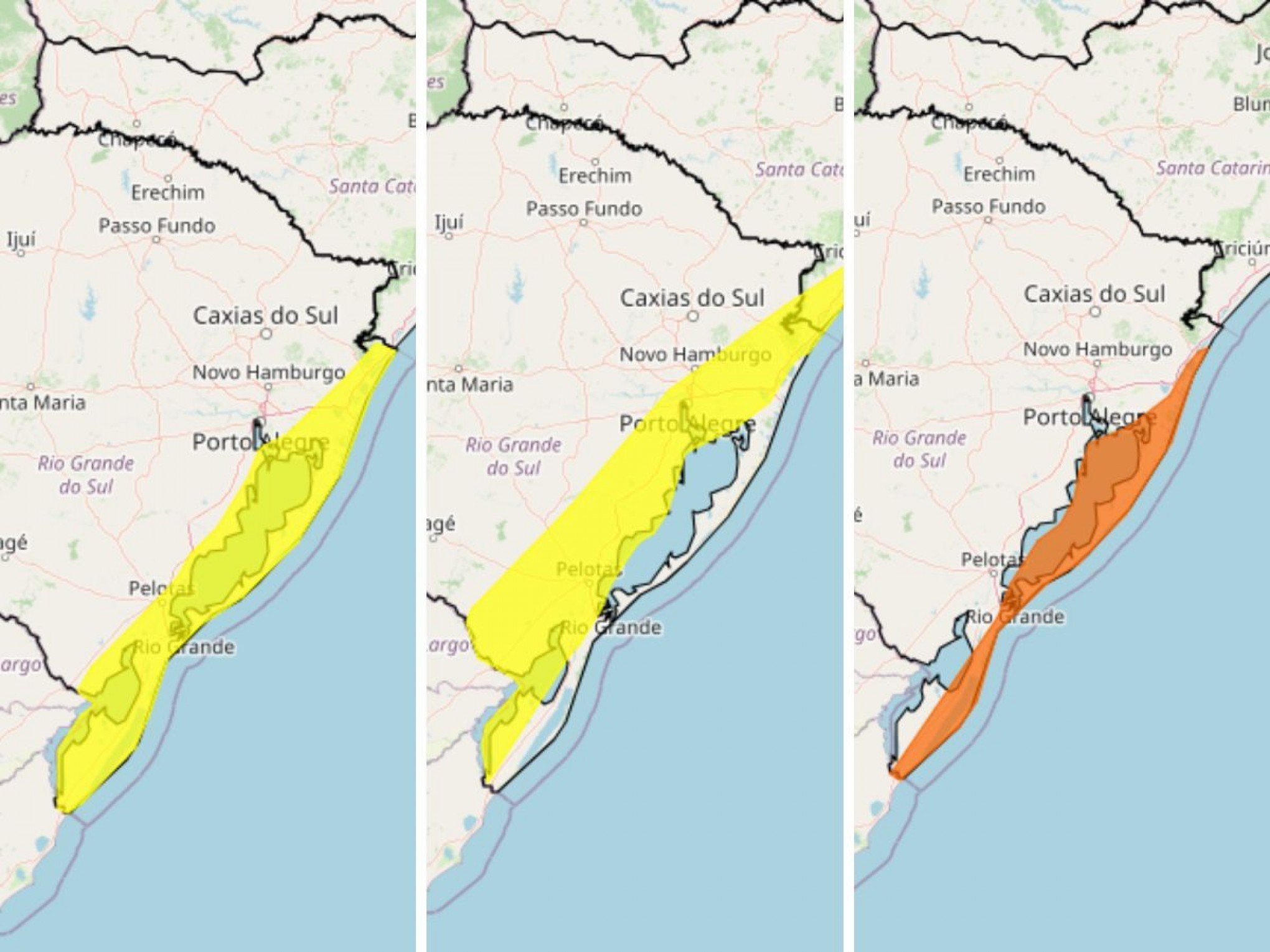 PREVISÃO DO TEMPO: Inmet alerta para "intensificação dos ventos" no Rio Grande do Sul