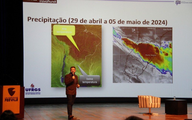 Fernando Mainardi Fan palestrou sobre o passado, presente e futuro dos desastres climáticos