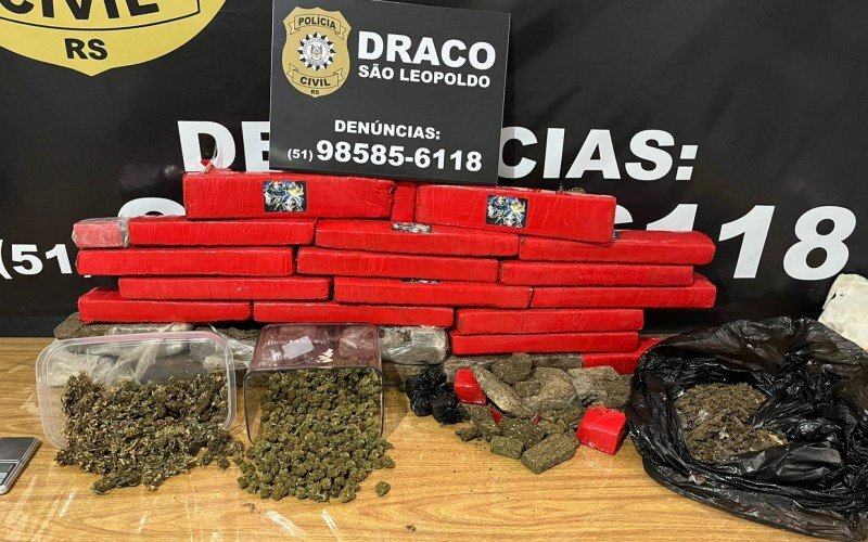 Polícia apreendeu mais de 25 quilos de maconha  | abc+