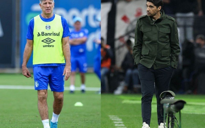 Renato Portaluppi, técnico do Grêmio, e Abel Ferreira, técnico do Palmeiras | abc+