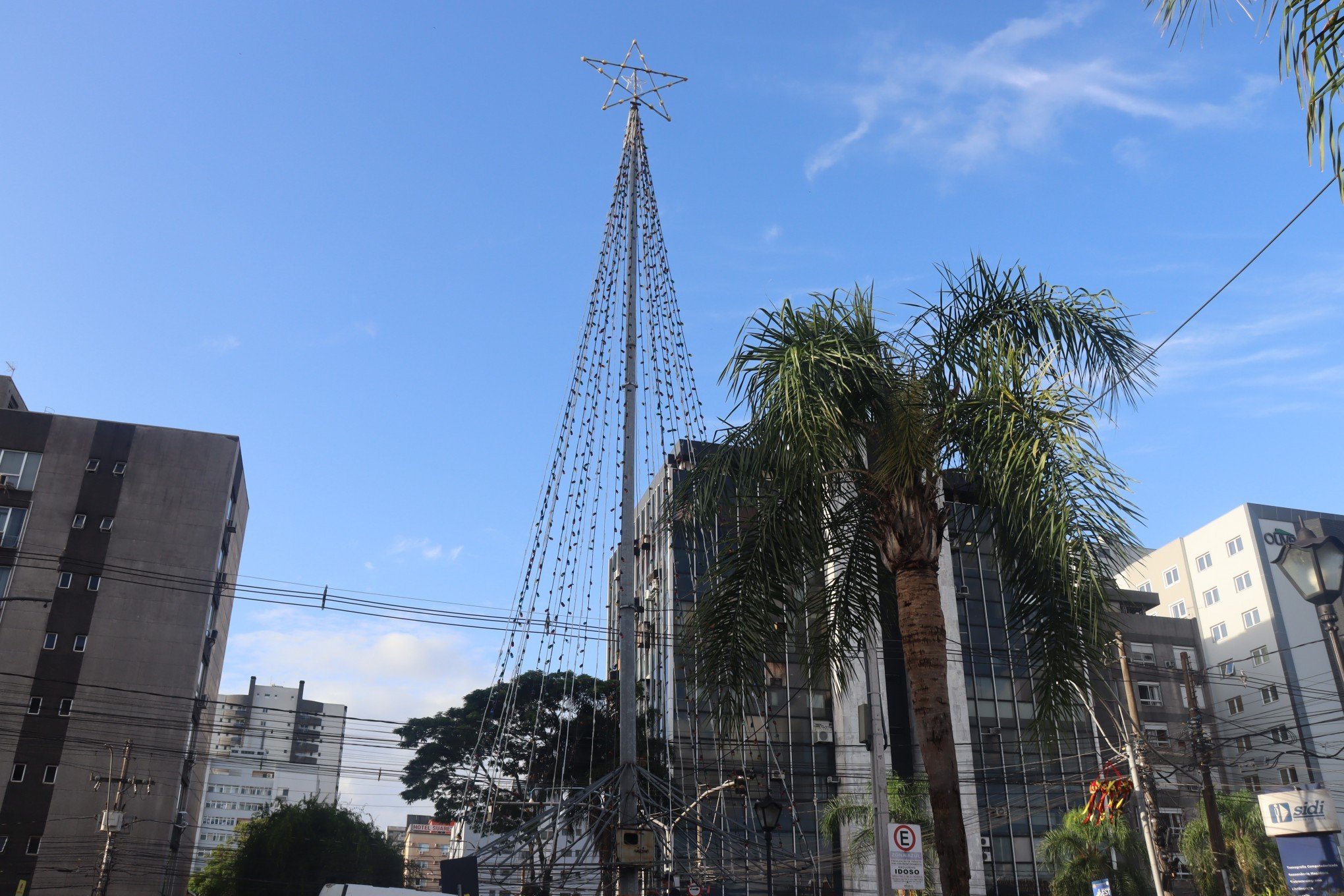 Tradicional árvore de Natal é montada em São Leopoldo; veja quando será a abertura