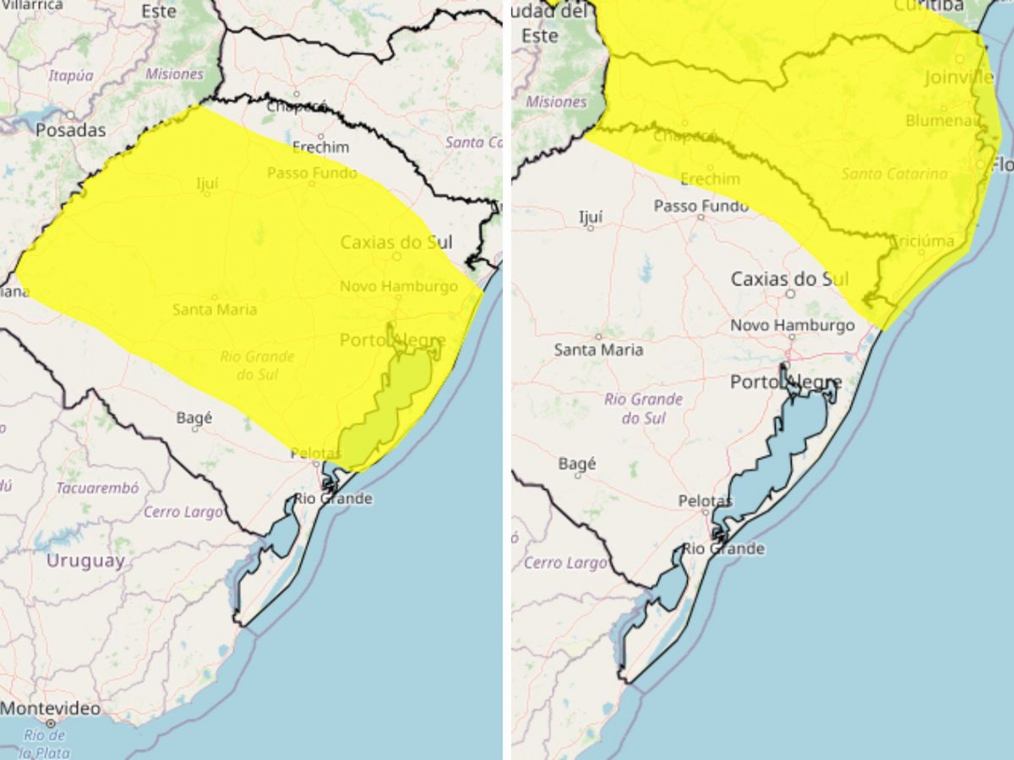 PREVISÃO DO TEMPO: Inmet alerta para fortes ventos no Rio Grande do Sul nas próximas horas