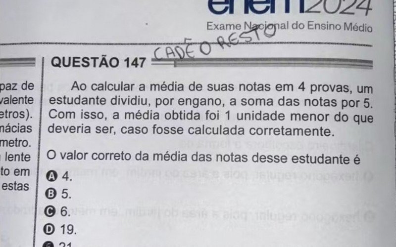 Questão de matemática "quebrou a cabeça" dos alunos que participaram do Enem | abc+