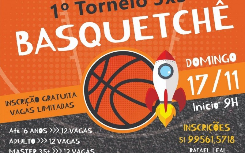 Torneio de basquete 3x3 será disputado na Praça do Foguete, em Novo Hamburgo