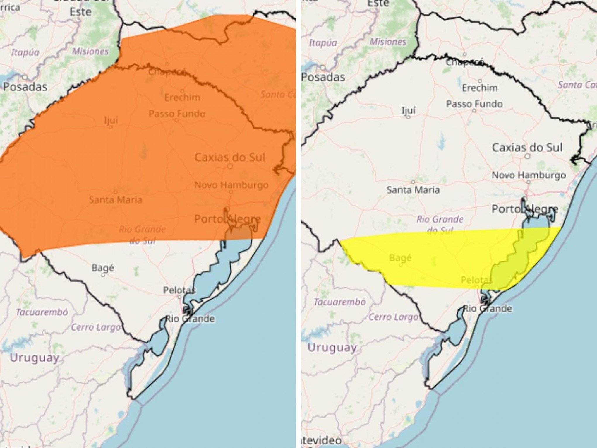 PREVISÃO DO TEMPO: Inmet publica novos alertas para temporais no RS