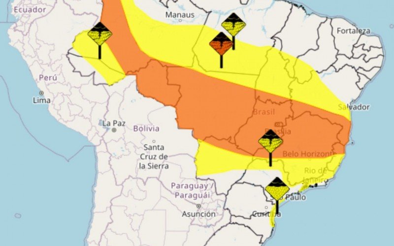 Alerta laranja revela risco de chuvas intensas e ventos de até 100 km/h em 12 Estados | abc+