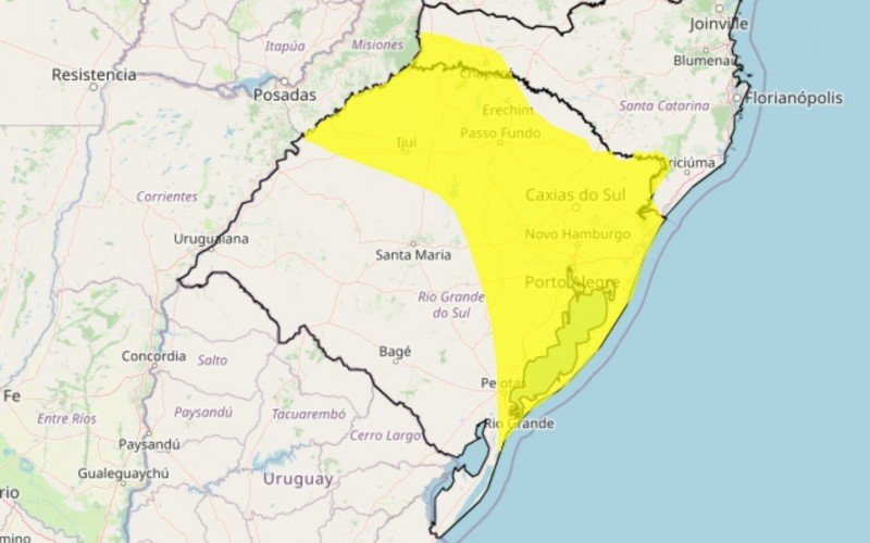 Inmet emitiu dois alertas amarelos para chuvas intensas e tempestades no RS | abc+