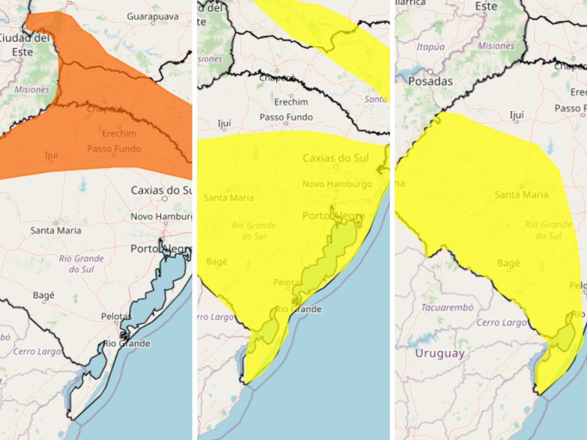 PREVISÃO DO TEMPO: Tempestade nas próximas horas? Inmet publica 3 alertas para o Rio Grande do Sul