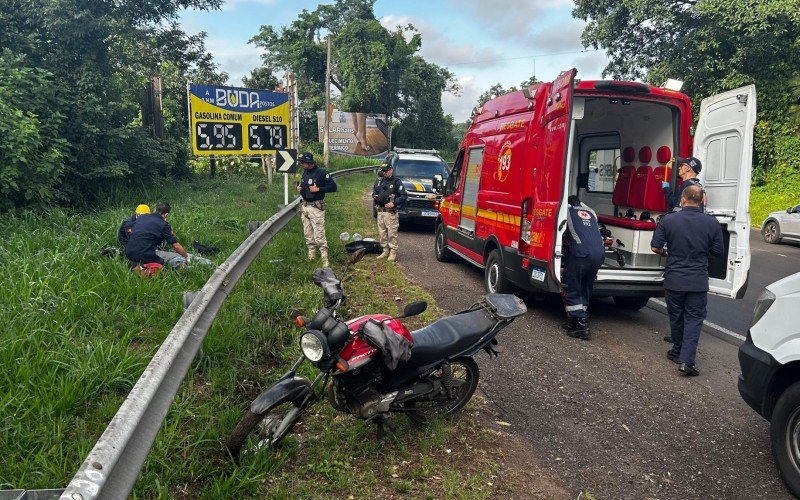 Motociclista fica ferido em acidente na BR-116, em Ivoti | abc+