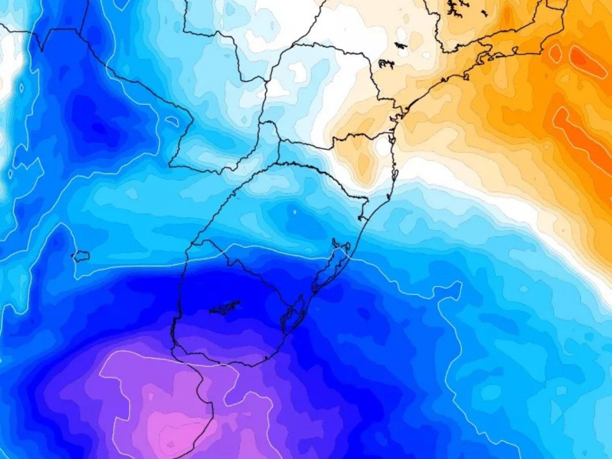 Massa de ar frio ingressa no Rio Grande do Sul e faz temperaturas caírem abaixo de 10°C