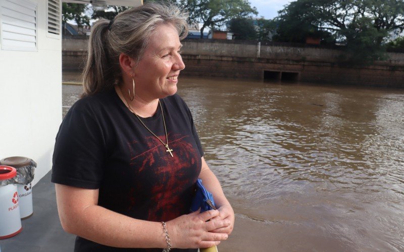 Maria Vanete participou do primeiro passeio da embarcação pelo Sinos