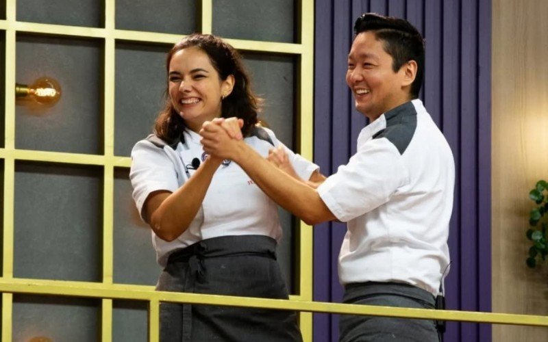 Luísa Jungblut e Cesar Yukio está na final do MasterChef Confeitaria 2024
