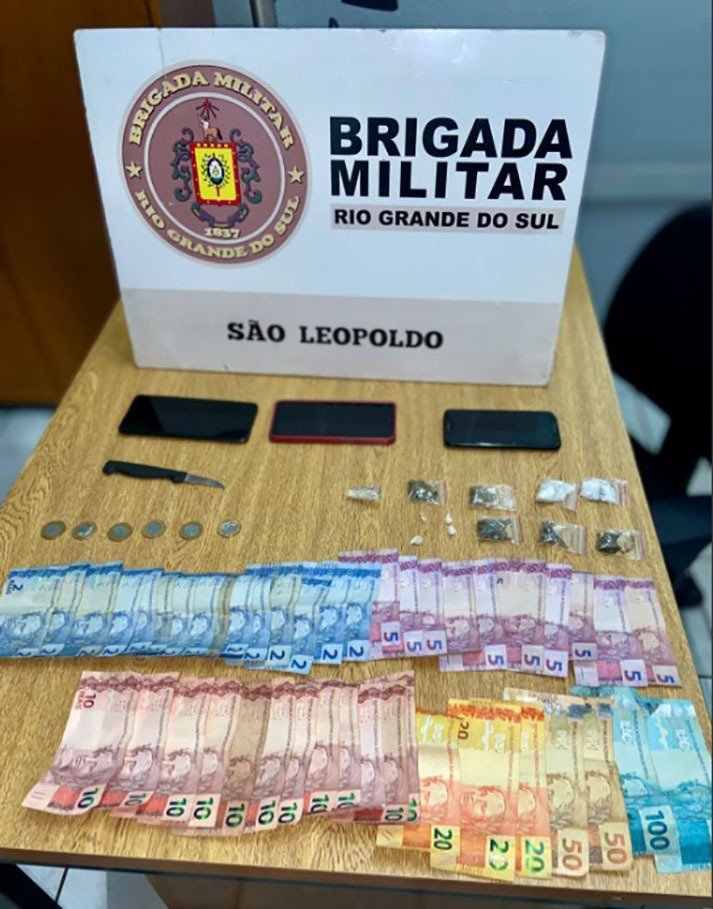 Drogas e dinheiro foram apreendidos em ações da Brigada Militar 