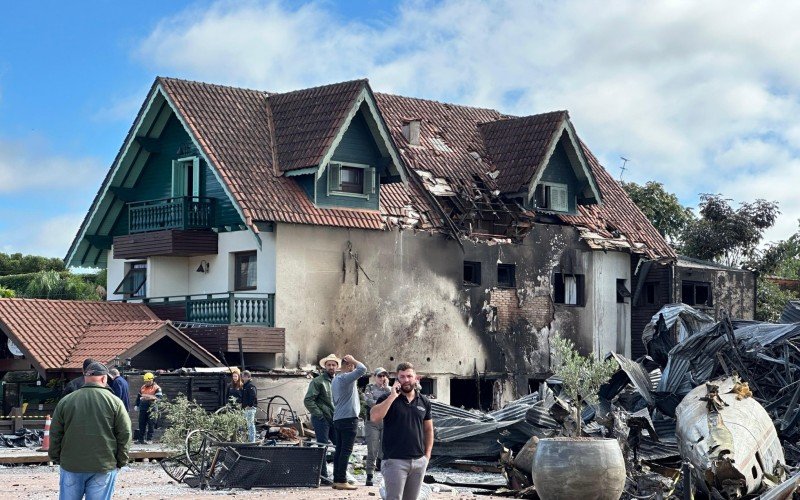 Destroços de avião que caiu em Gramado 