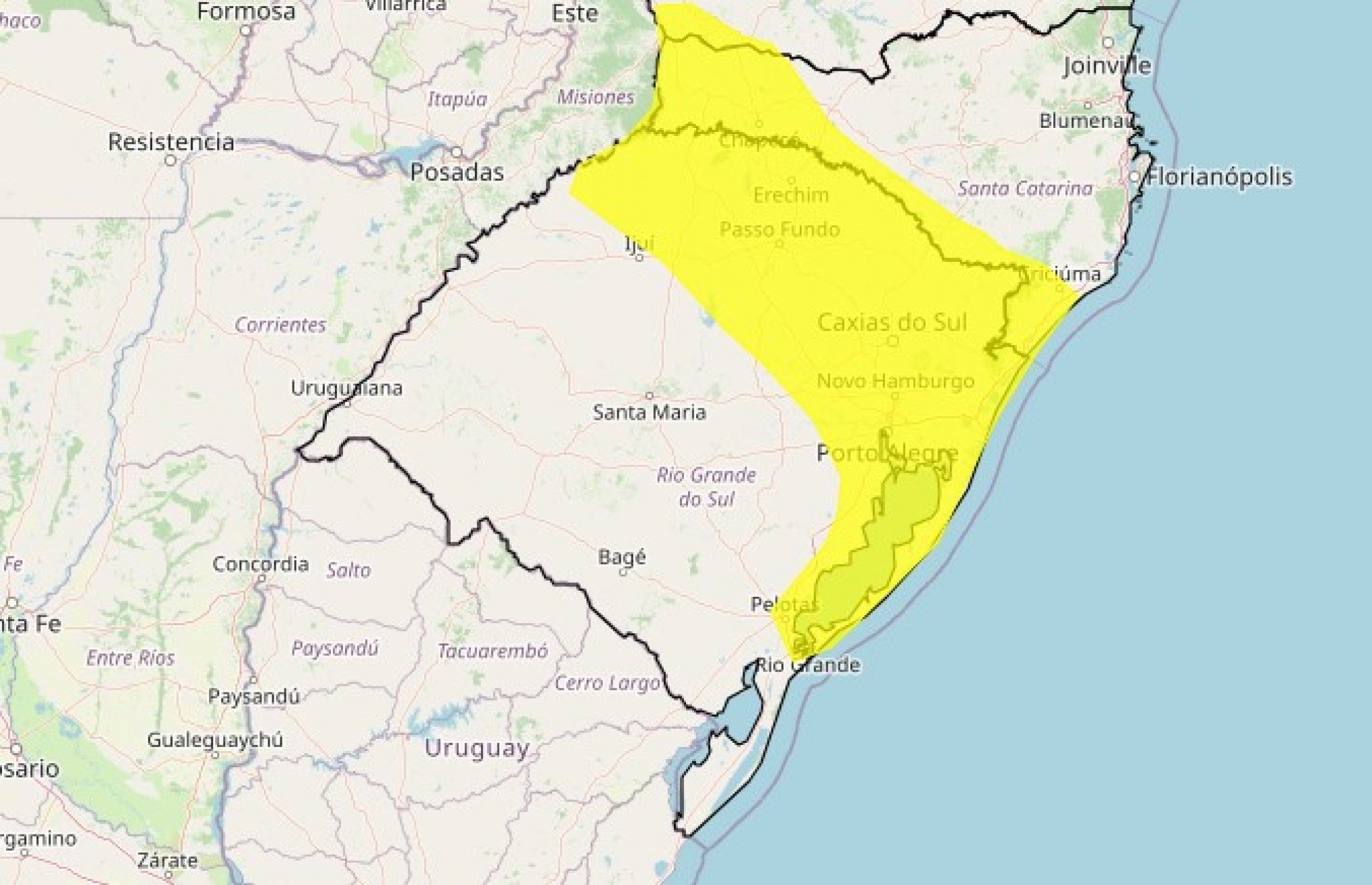 PREVISÃO DO TEMPO: RS tem alerta do Inmet para risco de chuva intensa; confira