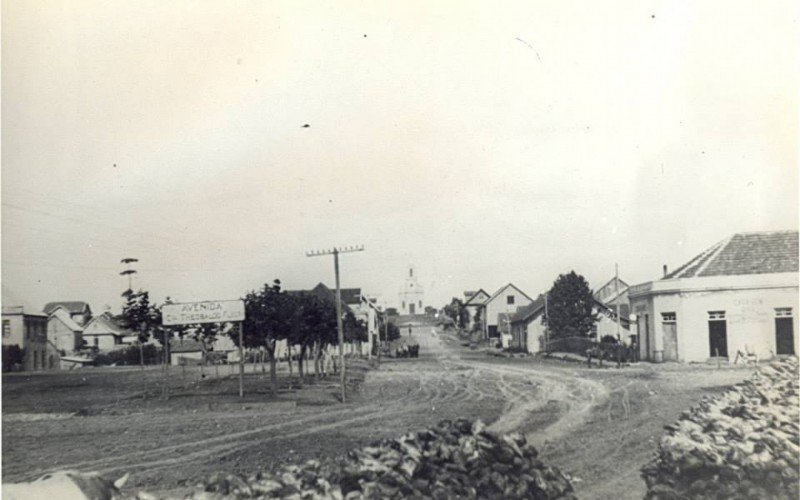 Área central de Canela na década de 1950