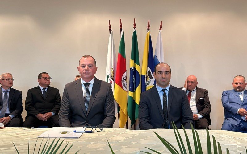 Prefeito de Ivoti, Valdir Ludwig (PP)  e o vice, Alexandre dos Santos (PP) 