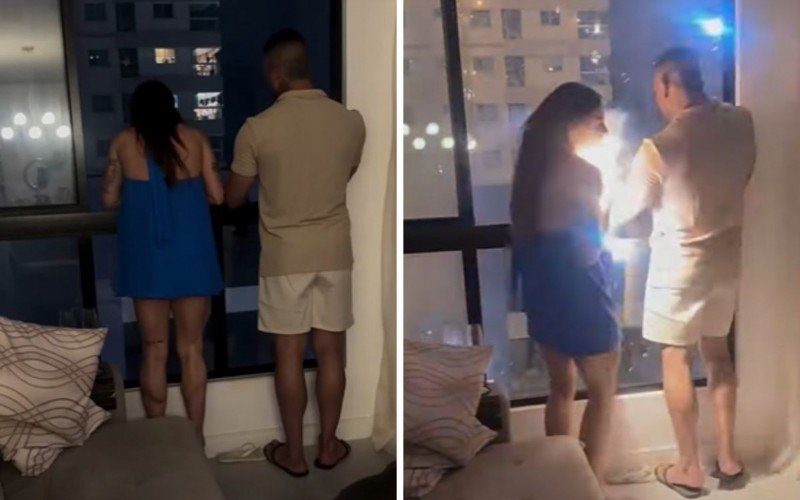 Casal gravava momento de celebração e frlagrou momento em que mulher foi atingida por rojão | abc+
